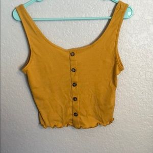 Yellow crop tank top